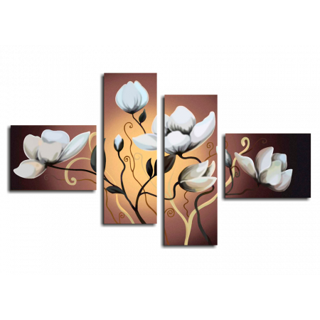 Модульная картина Декорированные белые цветы
