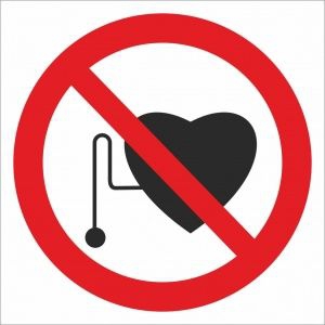 Знак Запрещается работа людей с сердечными стимуляторами