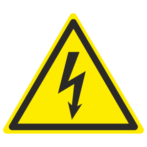 Наклейка W-08 «Опасность поражения электрическим током»